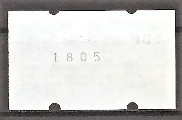 Briefmarke Berlin Automatenmarke Mi.Nr. 1 ** 5 Pf. Schloss Charlottenburg 1987 mit rückseitiger Zählnummer "1805"