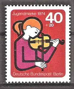 Briefmarke Berlin Mi.Nr. 470 **Jugend 1974 - Elemente internationaler Jugendarbeit / Jugend musiziert