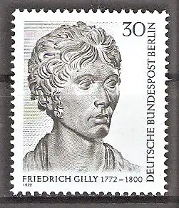 Briefmarke Berlin Mi.Nr. 422 ** 200. Geburtstag von Friedrich Gilly 1972 / Baumeister