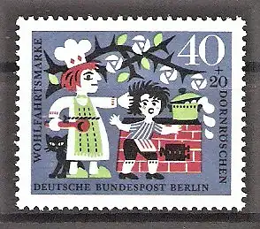Briefmarke Berlin Mi.Nr. 240 ** Wohlfahrt 1964 / Märchen der Brüder Grimm - Szene aus dem Märchen „Dornröschen“