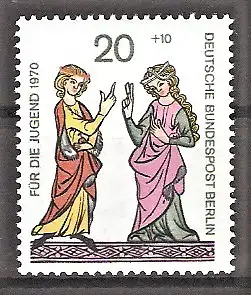 Briefmarke Berlin Mi.Nr. 355 ** Jugend 1970 / Minnesänger - Meinloh von Sevelingen