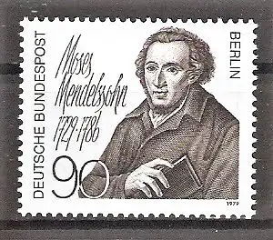 Briefmarke Berlin Mi.Nr. 601 ** 250. Geburtstag von Moses Mendelssohn 1979 - Philosoph
