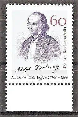 Briefmarke Berlin Mi.Nr. 879 ** Unterrand - 200. Geburtstag von Adolph Diesterweg 1990 / Pädagoge