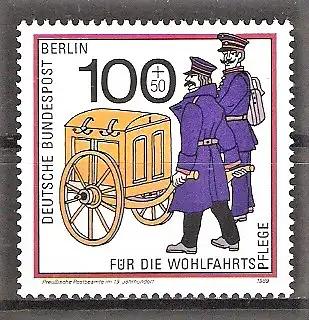 Briefmarke Berlin Mi.Nr. 854 ** Wohlfahrt 1989 - Postbeförderung im Laufe der Jahrhunderte / Preußische Postbeamte