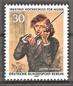 Briefmarke Berlin Mi.Nr. 347 ** 100 Jahre Hochschule für Musik Berlin 1969 / Joseph Joachim - Österreichischer Violinvirtuose