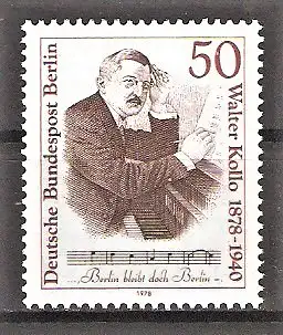Briefmarke Berlin Mi.Nr. 561 ** 100. Geburtstag von Walter Kollo 1978 / Operettenkomponist