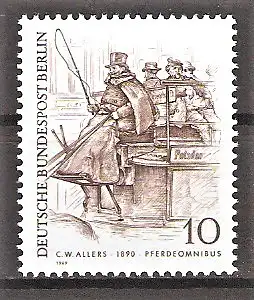 Briefmarke Berlin Mi.Nr. 332 ** Berliner des 19. Jahrhunderts 1969 / Pferdeomnibus