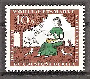 Briefmarke Berlin Mi.Nr. 266 ** Märchen der Brüder Grimm 1965 / Szenen aus dem Märchen „Aschenputtel“