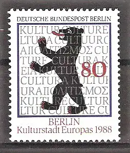 Briefmarke Berlin Mi.Nr. 800 ** Berlin - Kulturhauptstadt Europas 1988 / Berliner Bär