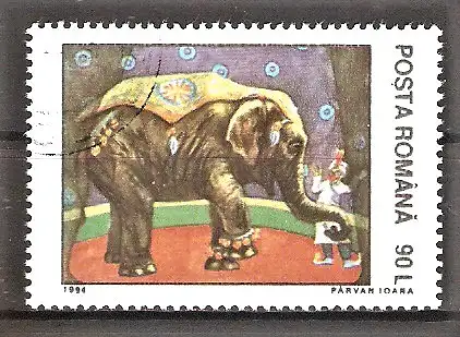 Briefmarke Rumänien Mi.Nr. 5026 o Zirkus 1994 / Elefant in Zirkusmanege