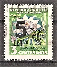 Briefmarke Uruguay Mi.Nr. 825 o Freimarke 1959 / Aufdruck des neuen Wertes und Zieraufdruck