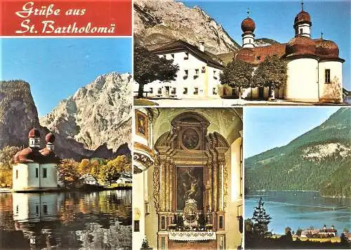 Ansichtskarte Deutschland - Königssee / Grüße aus St. Bartholomä - Mehrbildkarte (2085)