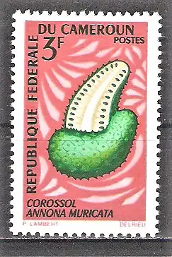 Briefmarke Kamerun Mi.Nr. 508 ** Früchte 1967 / Stachelannone (Annona muricata)