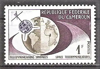 Briefmarke Kamerun Mi.Nr. 381 ** 1. Fernseh-Direktübertragung Amerika - Europa durch „Telstar“ 1963