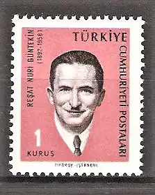 Briefmarke Türkei Mi.Nr. 1981 ** Persönlichkeiten 1966 / Reşat Nuri Güntekin (Schriftsteller)