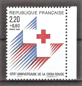 Briefmarke Frankreich Mi.Nr. 2692 C ** 125 Jahre Internationales Rotes Kreuz 1988 / (gez. K 13¼:12¾ aus MH 14)