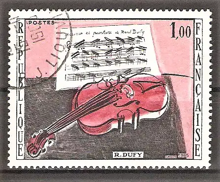Briefmarke Frankreich Mi.Nr. 1529 o Kunst 1965 / "Die rote Violine" - Gemälde von Raoul Dufy