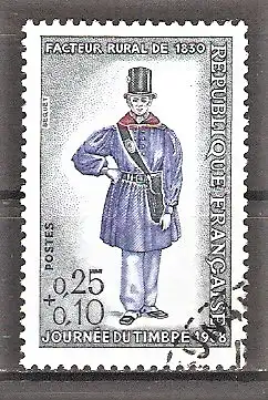 Briefmarke Frankreich Mi.Nr. 1616 o Tag der Briefmarke 1968 / Landbriefträger um 1830