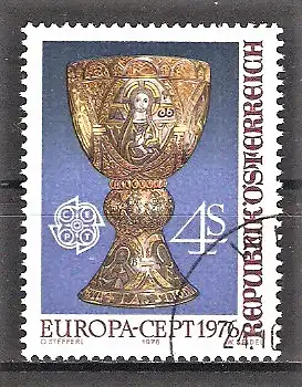 Briefmarke Österreich Mi.Nr. 1516 o Europa CEPT 1976 / Kunsthandwerk - Tassilokelch aus dem Stift Kremsmünster