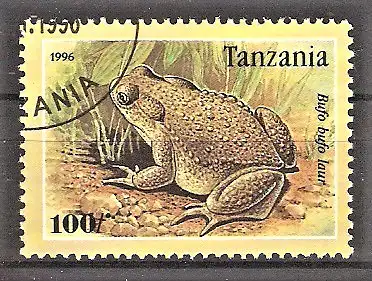 Briefmarke Tanzania Mi.Nr. 2264 o Froschlurche 1995 / Erdkröte (Bufo bufo)