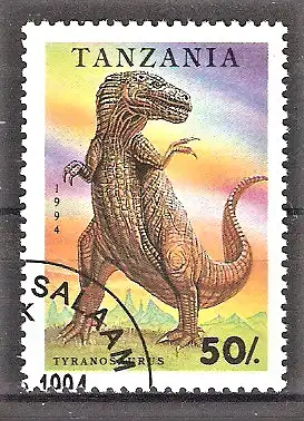 Briefmarke Tanzania Mi.Nr. 1768 o Prähistorische Tiere 1994 / Tyrannosaurus