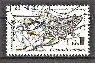 Briefmarke Tschechoslowakei Mi.Nr. 2712 o Teichfrosch (Rana esculenta)
