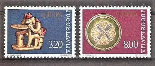 Briefmarke Jugoslawien Mi.Nr. 1635-1636 ** Europa CEPT 1976 / Kunsthandwerk / Kompletter Satz !