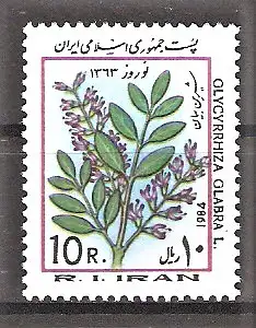 Briefmarke Iran Mi.Nr. 2070 ** Iranisches Neujahrsfest 1984 / Süssholzpflanze / Lakritze (Glycyrrhiza glabra)