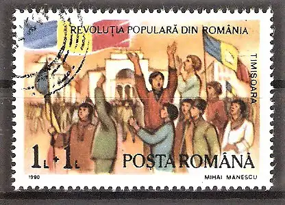 Briefmarke Rumänien Mi.Nr. 4629 o Jahrestag des Volksaufstandes 1990 / Opernplatz, Timișoara (Temeswar)