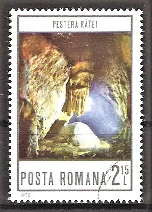 Briefmarke Rumänien Mi.Nr. 3539 o Höhlen in Rumänien 1978 / Râtel-Höhle, Leoata-Gebirge