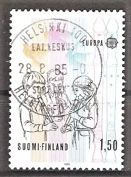 Briefmarke Finnland Mi.Nr. 968 o Europa CEPT 1985 - Europäisches Jahr der Musik / Kinder spielen Blockflöte