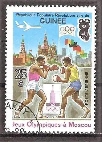 Briefmarke Guinea Mi.Nr. 908 A o Olympische Sommerspiele Moskau 1980 / Boxen