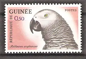 Briefmarke Guinea Mi.Nr. 150 ** Graupapagei (Psittacus erythacus)
