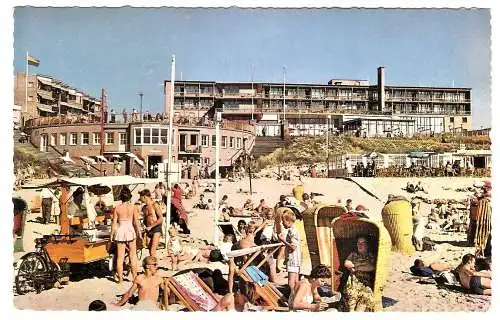 Ansichtskarte Niederlande - Zandvoort / Strandblick mit Hotel Bouwes (2641)