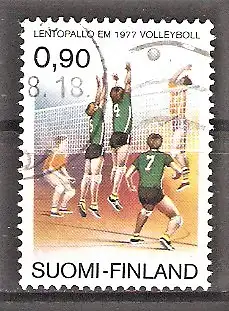 Briefmarke Finnland Mi.Nr. 814 o Volleyball-Europameisterschaft 1977 / Volleyball