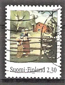 Briefmarke Finnland Mi.Nr. 1221 o 100. Geburtstag von Martta Wendelin 1993 / Landszene