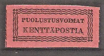 Briefmarke Finnland Militärpostmarke Mi.Nr. 1 ** Schriftsatz im Linienrahmen 1941