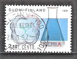 Briefmarke Finnland Mi.Nr. 1157 o Vereinigung der Chemiker und der Finnischen Chemischen Gesellschaft 1991