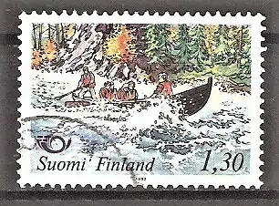 Briefmarke Finnland Mi.Nr. 923 o NORDEN 1983 / Flussfahrt auf dem Kitkajoki