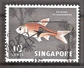 Briefmarke Singapur Mi.Nr. 59 o Keilfleckbarbe (Rasbora heteromorpha)