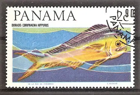 Briefmarke Panama Mi.Nr. 851 o Meerestiere 1965 / Goldmakrele (Coryphaena hippurus)