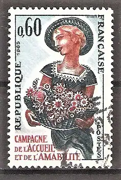 Briefmarke Frankreich Mi.Nr. 1508 o Touristenwerbung 1965 / Mädchen mit Blumenkorb