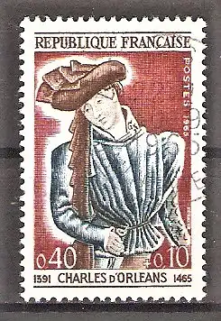 Briefmarke Frankreich Mi.Nr. 1503 o 500. Todestag von Charles d’Orléans 1965 / Dichter