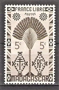 Briefmarke Madagaskar Mi.Nr. 350 ** Baum der Reisenden 1943 / Baum der Reisenden (Ravenala madagascariensis)