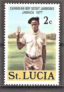 Briefmarke St. Lucia Mi.Nr. 414 ** Karibisches Pfadfindertreffen Jamaika 1977 / Pfadfinder der 8. Division
