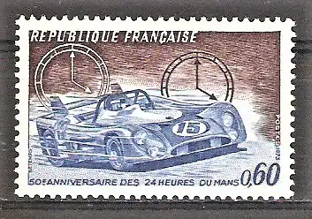 Briefmarke Frankreich Mi.Nr. 1838 ** 50 Jahre 24-Stunden-Autorennen von Le Mans 1973