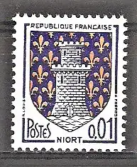 Briefmarke Frankreich Mi.Nr. 1458 ** Stadtwappen Niort 1964