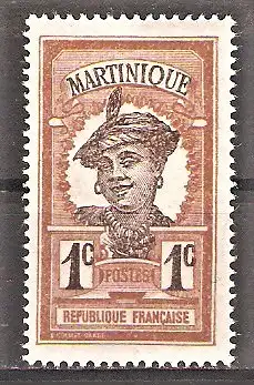 Briefmarke Martinique Mi.Nr. 56 ** Ansichten 1908 / Einheimische