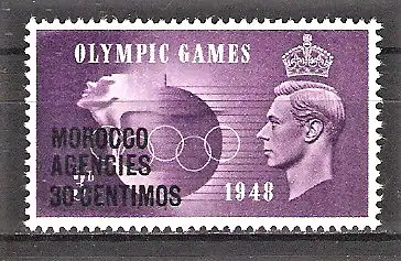 Briefmarke Großbritannien Auslandspostämter - Britische Post Marokko Mi.Nr. 161 ** Olympische Spiele London 1948