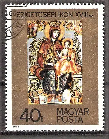 Briefmarke Ungarn Mi.Nr. 3081 A o Ikonen in Ungarn 1975 / Ikone aus Szigetcsép (18. Jh.)